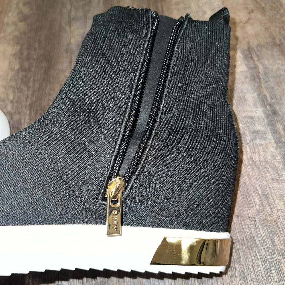 DKNY Black CALI Wedge Sneakers - New - Picture 7 of 9